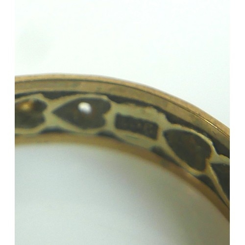 234 - A gilt metal ring size M, and two 9ct gold band rings size L, total weight 9.2 grams