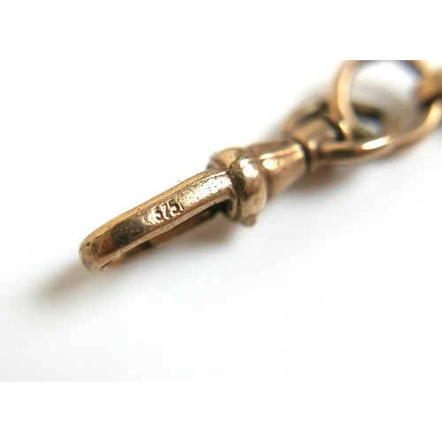 330 - A 9ct gold figaro link necklace, clasps at both ends, 6mm wide, 64cm long, 30.6g.