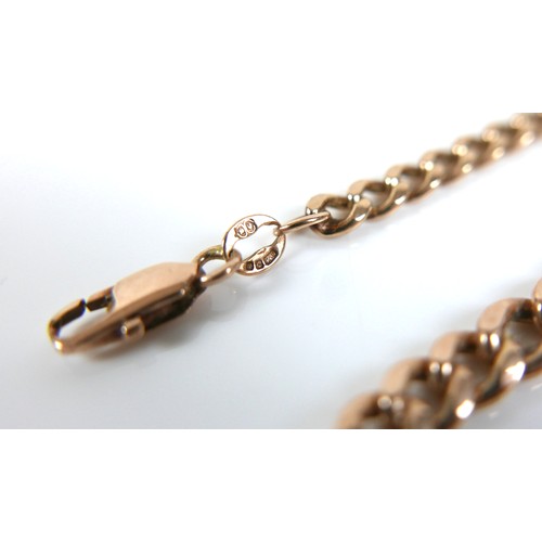 268 - A 9ct gold graduating kerb link necklace, lobster claw clasp at one end, 7mm at widest, 46cm long, 1... 