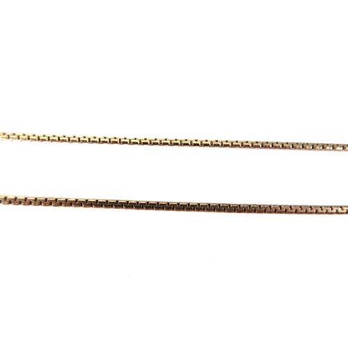 249 - Two 9ct gold necklaces, comprising one with platelet decoration, 4.6g, 40.5cm long, together with a ... 