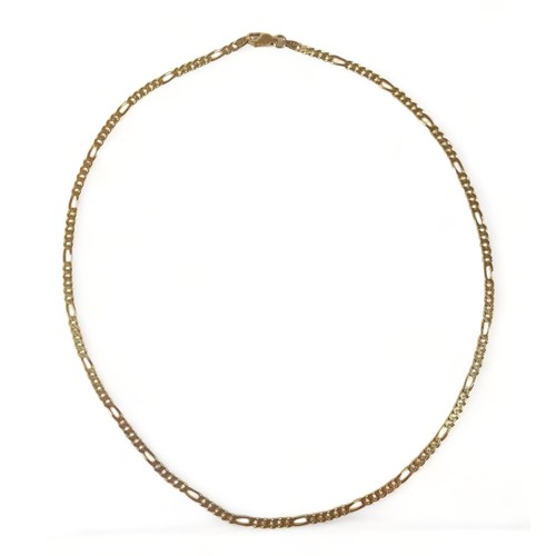 267 - A 14k yellow gold figaro link chain, 3.5mm wide, 45cm long, 7.9g.