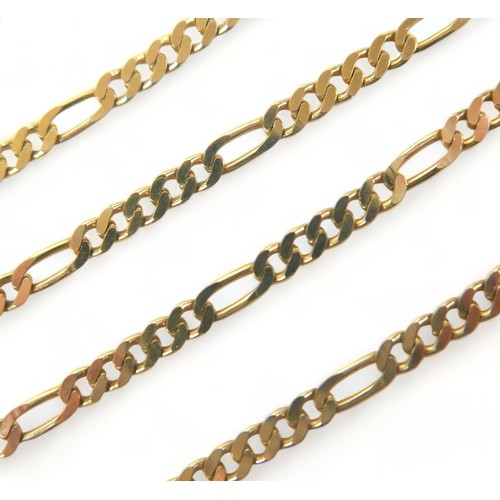 267 - A 14k yellow gold figaro link chain, 3.5mm wide, 45cm long, 7.9g.