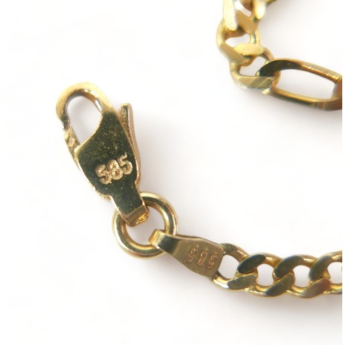 267 - A 14k yellow gold figaro link chain, 3.5mm wide, 45cm long, 7.9g.