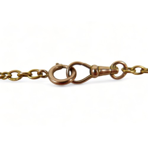 352 - A George IIII gold sovereign, 1821, fitted with a ring to an 18ct gold kerb link chain, with occasio... 