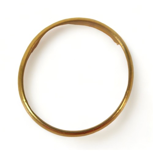 250 - A 22ct gold band, size N, 3.3g.