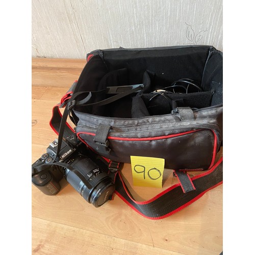 90 - Nikon F401 X camera, lenses, case and accessories