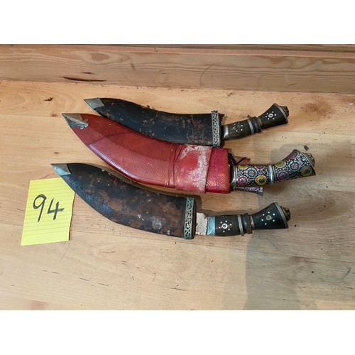 94 - Three Kukri knives