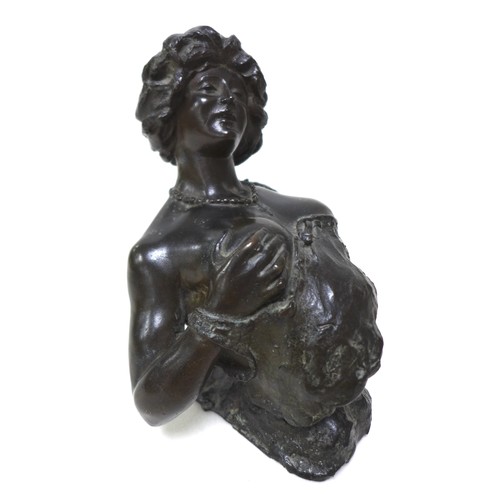 302 - Giuseppe Renda (Italian, 1859-1939): 'Woman exposing her breast', a bronze sculpture, signed 'G Rend... 