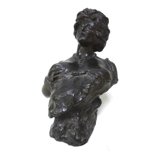 302 - Giuseppe Renda (Italian, 1859-1939): 'Woman exposing her breast', a bronze sculpture, signed 'G Rend... 