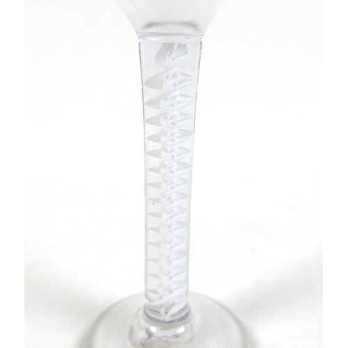 87 - An 18th century air twist cordial glass 14.5cm