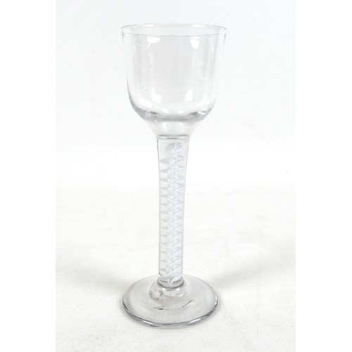 87 - An 18th century air twist cordial glass 14.5cm