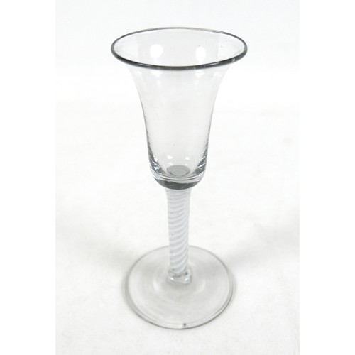 88 - An 18th century air twist cordial glass 16cm