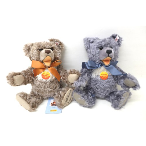 200 - Pair of Steiff Festival Bears, Sandey is a grey/blue mohair, posable five jointed 5th festival bear,... 