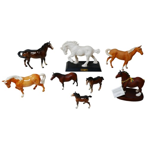 69 - A group of seven Beswick equine figurines, some a/f, including Spirit of the Earth, together with a ... 