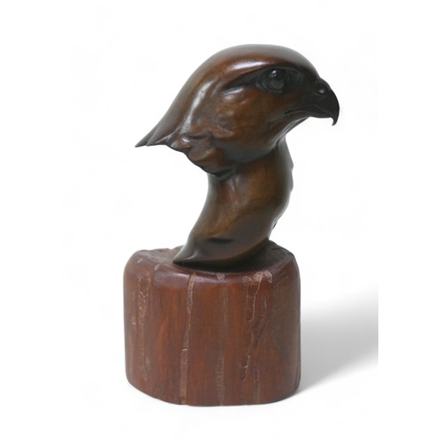 304 - Andrew Glasby (British, 20th/21st century): a limited edition bronze sculpture of a Peregrine head, ... 