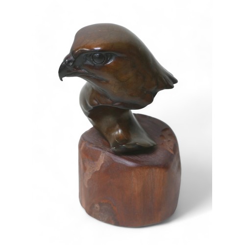 304 - Andrew Glasby (British, 20th/21st century): a limited edition bronze sculpture of a Peregrine head, ... 