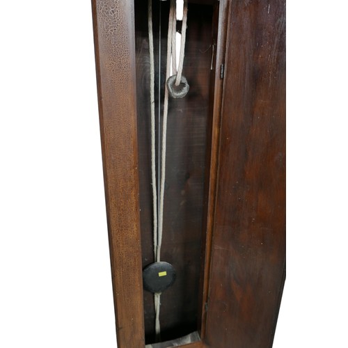 636 - A late George III pine and mahogany longcase clock, 8