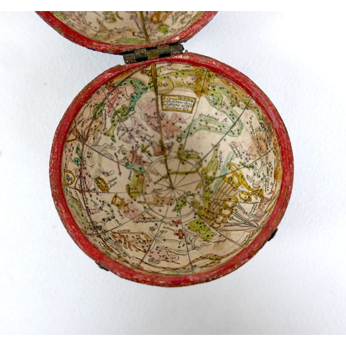 165 - A George III pocket globe and shagreen case, 2 ¾