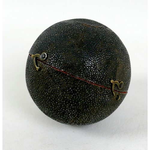 165 - A George III pocket globe and shagreen case, 2 ¾