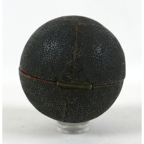 165 - A George III pocket globe and shagreen case, 2 ¾