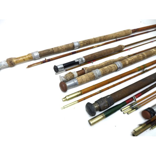 170 - Seven cane and split cane fishing rods.