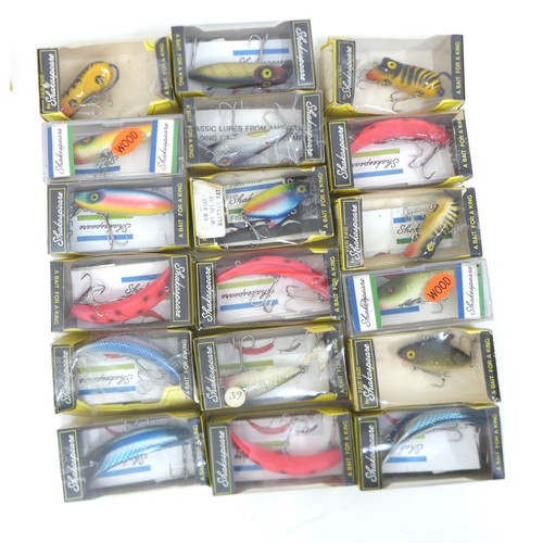 184 - A collection of one hundred and eleven bait fishing lures, the majority by Shakespeare and boxed. (1... 