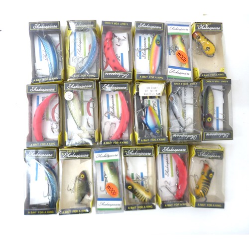 184 - A collection of one hundred and eleven bait fishing lures, the majority by Shakespeare and boxed. (1... 