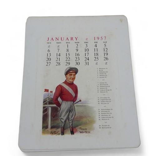 166 - Two 1950s horse racing calendars, originally given 'with the compliments of Laurie Wallis & Co Ltd',... 