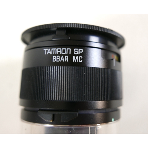 115 - A small group of camera equipment, comprising Tamron CF Tele Macro lens, 70-210mm, F 3.5-4, 58mm dia... 