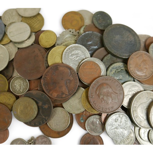 76 - A collection of Georgian and later coins, mainly English. (1 bag)