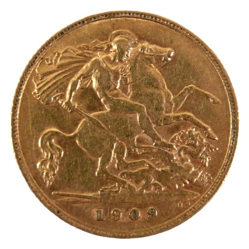 86 - An Edward VII gold half sovereign, 1909.