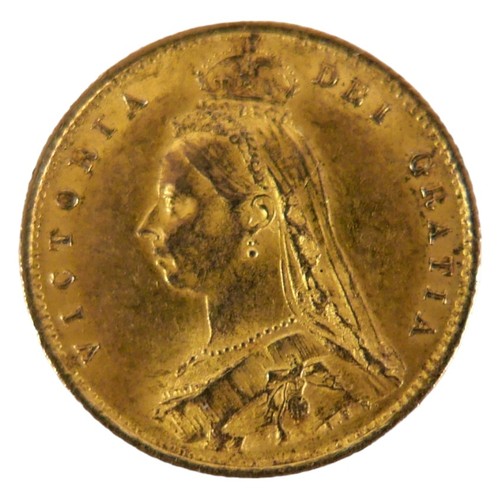 94 - A Victorian Veiled Head gold sovereign, 1894, together with a Victorian gold shield back half sovere... 