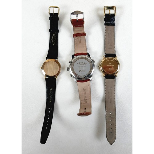 99 - A group of three gentleman's wristwatches, comprising a Rotary Chronospeed stainless steel watch wit... 