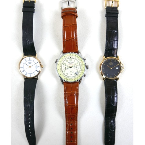 99 - A group of three gentleman's wristwatches, comprising a Rotary Chronospeed stainless steel watch wit... 