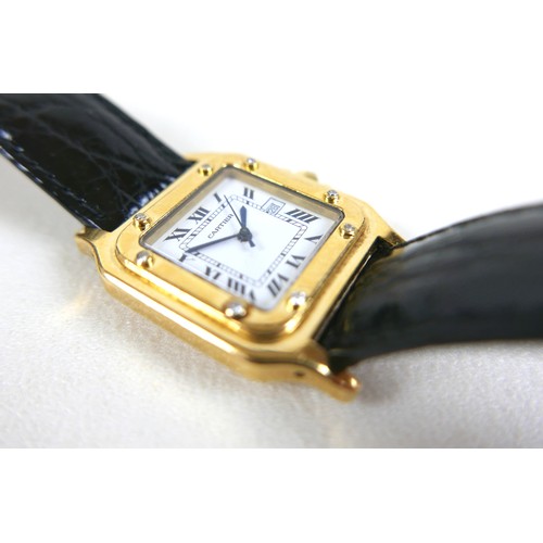 108 - A Panthere de Cartier Automatique 18ct yellow gold and diamond set cased gentleman's wristwatch, cir... 