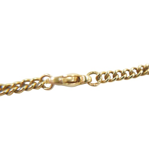 227 - A 18ct yellow gold kerb link chain, 13.0g, 41cm long.