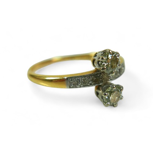 198 - Two 18ct gold and diamond rings, including a three stone ring, all in illusion settings, size S, 2.2... 