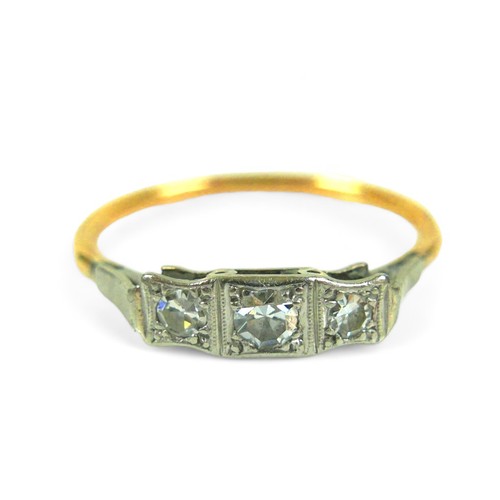 198 - Two 18ct gold and diamond rings, including a three stone ring, all in illusion settings, size S, 2.2... 