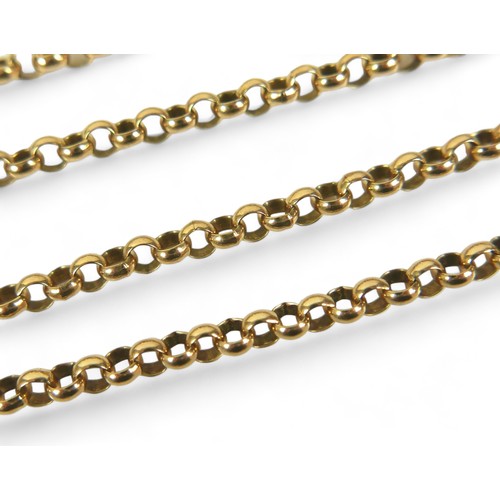 223 - A collection of gold jewellery, including a 9ct gold chain, 47cm long, 18g, together with two pairs ... 