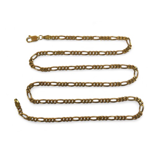 191 - A 9ct gold necklace, with three small and one large loop repeat design and lobster clasp, 13.2g, 61c... 