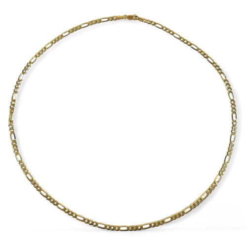 201 - A 9ct open gold Figaro link necklace, 59cm long, 16.3g.