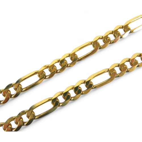 201 - A 9ct open gold Figaro link necklace, 59cm long, 16.3g.