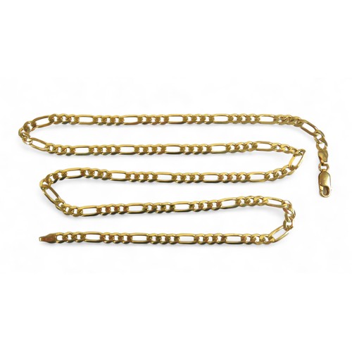 201 - A 9ct open gold Figaro link necklace, 59cm long, 16.3g.