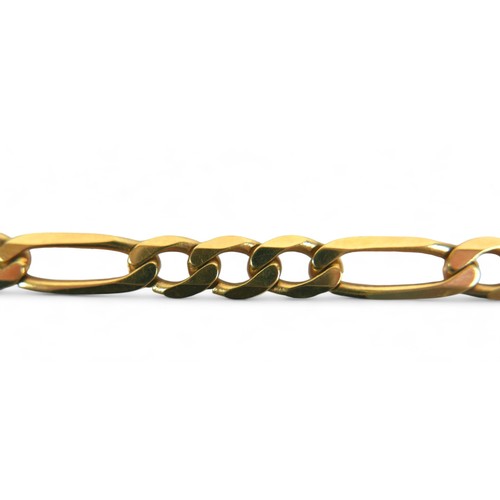 151 - A 9ct gold open link bracelet, with one large and three small ring design alternating, 17.5cm long, ... 