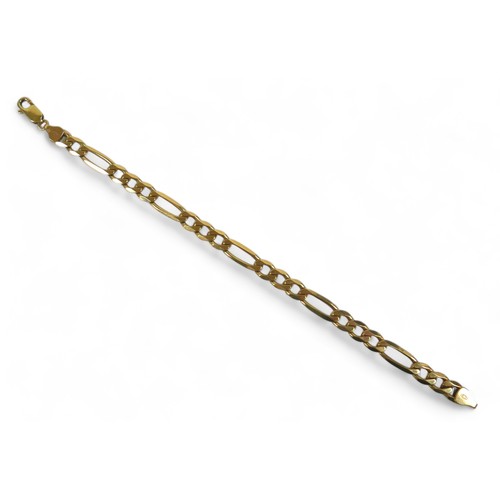 151 - A 9ct gold open link bracelet, with one large and three small ring design alternating, 17.5cm long, ... 