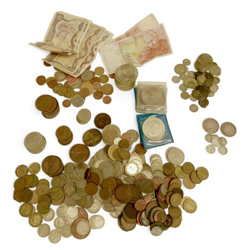 81 - A collection of mainly British coinage including 220g of half silver coins and 30g of silver coins. ... 