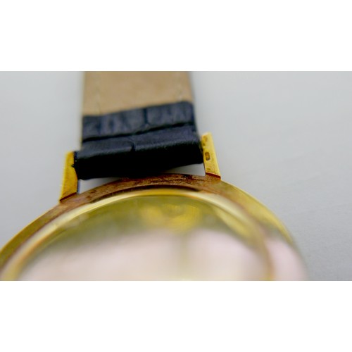 102 - A vintage Favre-Leuba gentleman's wristwatch, circa 1960s, with yellow metal case, the circular silv... 