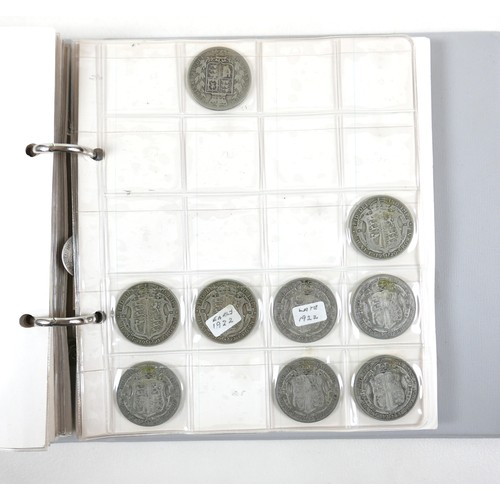 82 - A collection of mainly English coins including some silver coins, in two albums and loose.