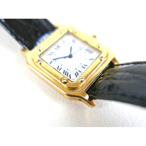 111 - A Panthere de Cartier Automatique 18ct yellow gold and diamond set cased gentleman's wristwatch, cir... 