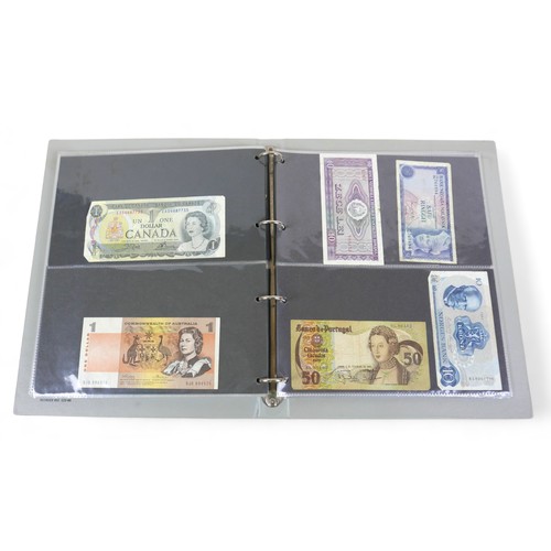 116 - A collection of world bank notes contained in one album.